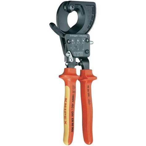 Coupe câble à cliquet KNIPEX 95 36 250 250mm Outil de coupe