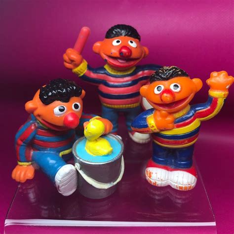 Vintage Sesame Street ERNIE Figures Set of 3 PVC Miniatures - Etsy