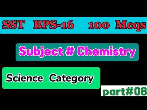 Chemistry Mcqs For Sst Bps Science Category Most Repeated Mcqs