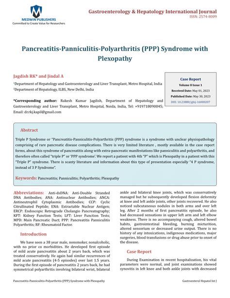 Pdf Pancreatitis Panniculitis Polyarthritis Ppp Syndrome With