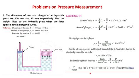 Fluid Mechanics Problems On Pressure Measurement Part I Youtube