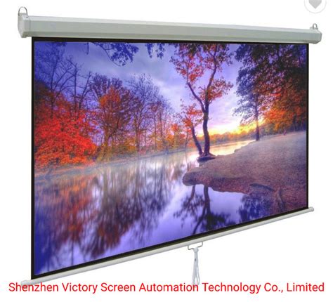 60 120′ ′ Wall Mount Manual Pull Down Projector Screen With Self Lock System Projection Screen