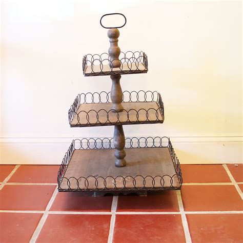 Wooden Three Tier Serving Stand Ebth