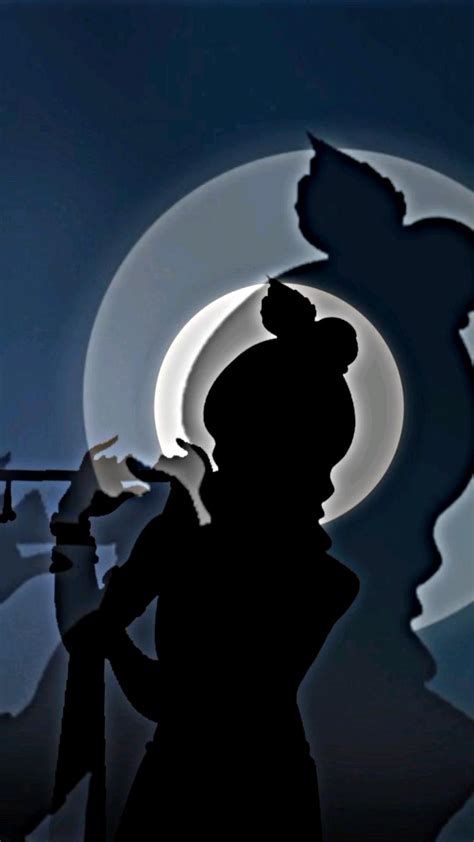 Shri Krishna Silhouette Hd Phone Wallpaper Artofit