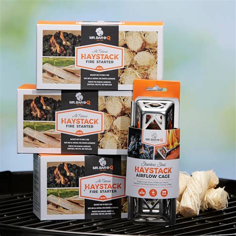 Haystack Fire Starter Airflow Cage and Haystack Fire Starters (Bundle: