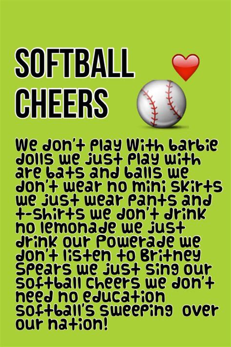 Inspirational Softball Cheers