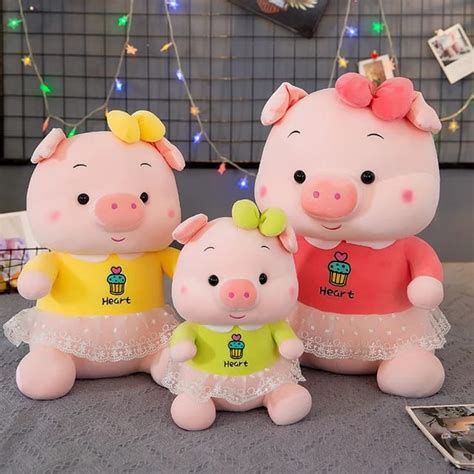 Jual Boneka Babi Gemoy Pake Renda Ukuran 45cm Bahan Halus Cocok Untuk