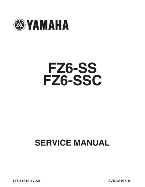 Yamaha Fz6 Ssssc 2004 Service Manual