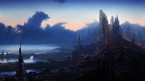 Online crop | movie scene wallpaper, fantasy art, futuristic, cityscape, science fiction HD ...