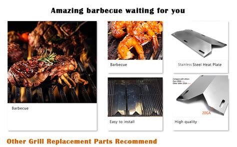 Hongso Spa231 3 Pack Stainless Steel Bbq Gas Grill Heat Plate Heat Shield Heat