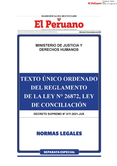 Reglamento Tuo Practica Separata Especial Ministerio De Justicia Y