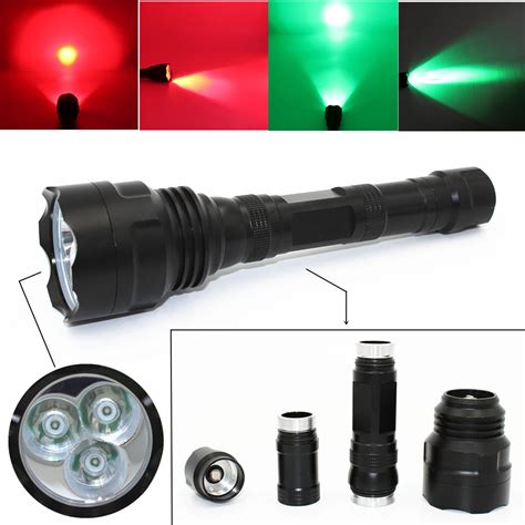 Groen Rood Licht Tactische Led Zaklamp Jacht Licht Spotlight 3x Xm Q5