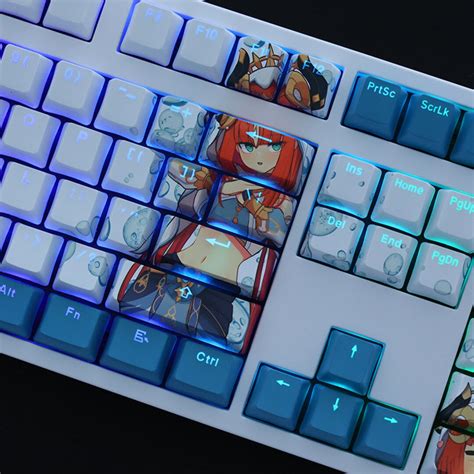 High Res Genshin Impact Nilou Keycap Set Pbt Backlight Transmitting