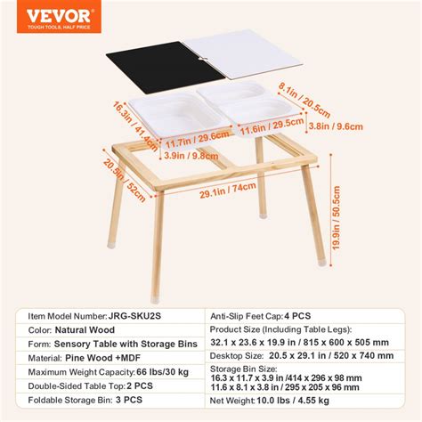Vevor Sensory Table For Toddlers Kids Activity Table With 3 Foldable