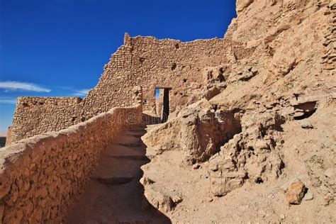The Ancient Fortress In Sahara Desert Algeria Africa Stock Image