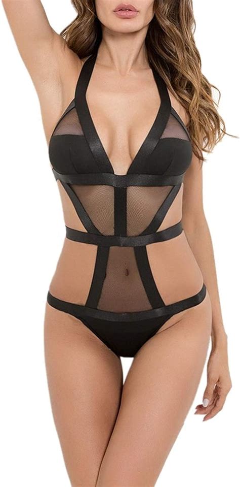Ensemble De Lingerie pour avec Dames Seule Une Casua Moderne Pièce Un Body en Maille Body À Col