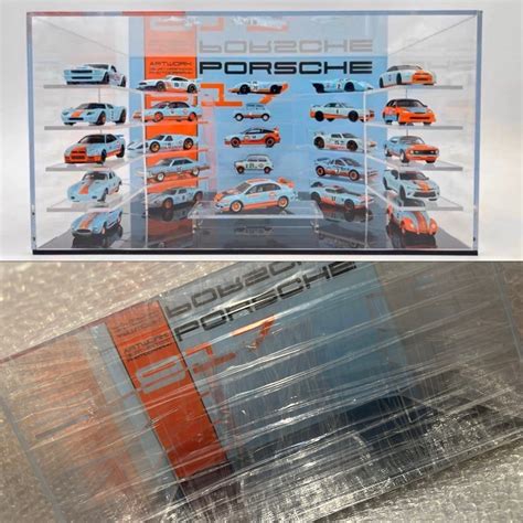Slots Porsche Gulf Showroom Custom Acrylic Display For Hot Wheels RLC Tomica Mini GT