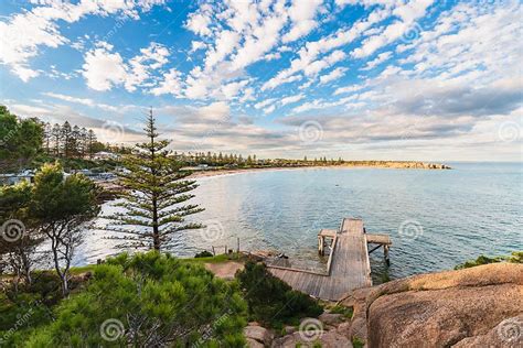 Port Elliot Pier Viewed On A Day Towards The Horseshoe Bay Stock Image