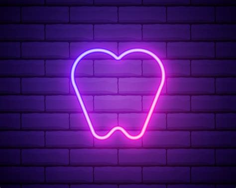 Premium Vector Tooth Neon Icon Sign For Dentistry Clinic Orthodontics