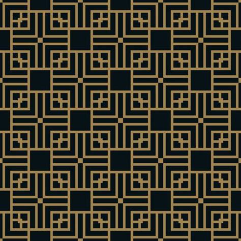 Abstract Square Geometric Pattern With Lines Seamless Vector Gold