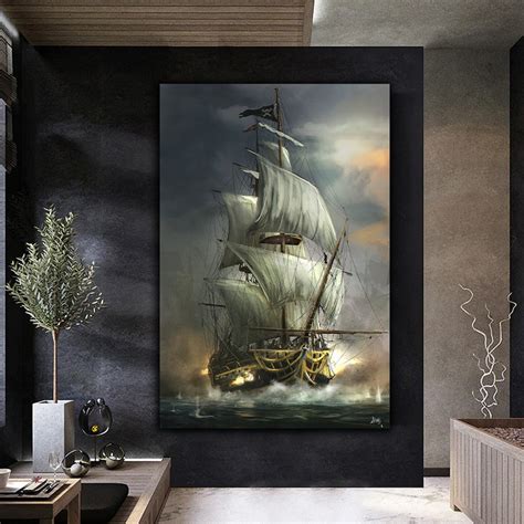 Pirate Ships Wall Art Sailing Ship Canvas Prints Ship Wall Decor