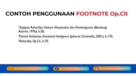 Cara Menulis Footnote Catatan Kaki Lengkap Contoh Buku Deepublish