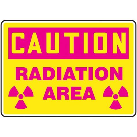 Safety Sign Caution Radiation Area 7 X 10 Adhesive Vinyl From Cole Parmer