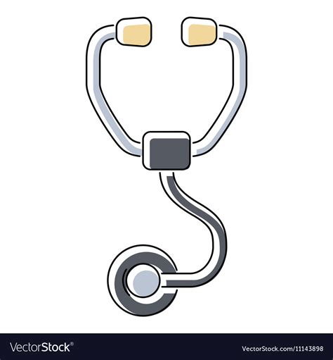 Stethoscope Icon Flat Style Royalty Free Vector Image