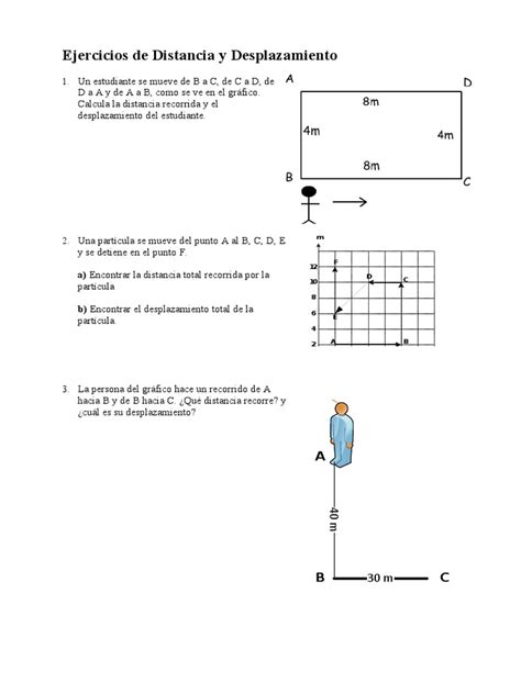 Ejercicios De Distancia Y Desplazamiento Pdf Velocidad Velocidad