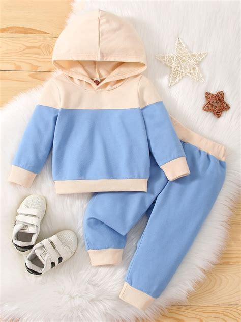 Baby Colorblock Hoodie And Sweatpants Fall Baby Clothes Girl Outfits