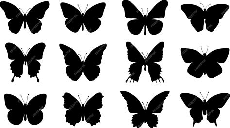 Premium Vector Collection Of Butterflies Set Of Butterflies Silhouettes Flying Vector Illustration