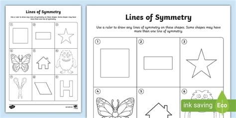 Lines Of Symmetry Activity Sheet Teacher Made Twinkl