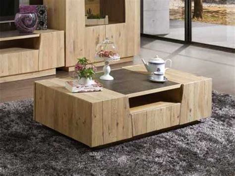 Table Basse Sur Socle 2 Portes 1 Niche 1 Tiroir Avec Plateau Céramique Meubles Bois Massif