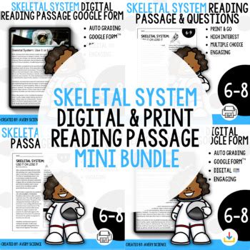 Skeletal System Reading Passage Digital And Paper Bundle By Avery Science