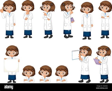 Set Of Science Student In Different Poses Stock Vector Image And Art Alamy