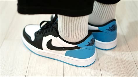 W Jordan Retro Low Og Black And Dark Powder Blue Youtube