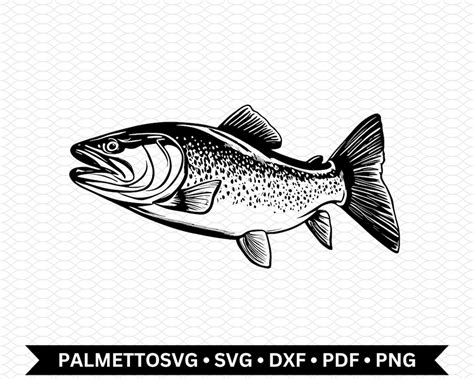 Trout Svg Trout Dxf File Trout Cut File Trout Png Trout Cut File