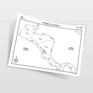 Mapa de América central con división política y nombres Simian Pape