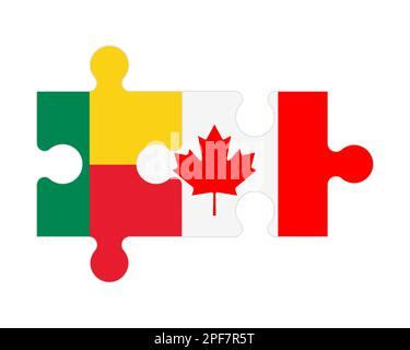 Connected Puzzle Of Flags Of Benin And United Kingdom Vector Stock