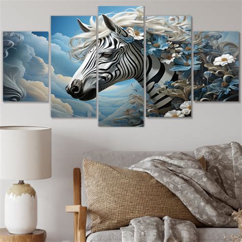 Dakota Fields Surreal Zebra Dreams I Animals Zebra Metal Wall Art