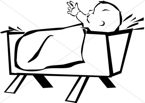 Manger Scene With Jesus And Animals Baby Jesus Clipart