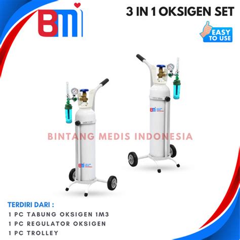 Jual Tabung Oksigen 1m3 Komplit Tabung Oxygen Lengkap Satu Set Siap