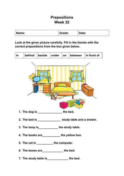 Preposition Worksheet For Class Google Search Preposition