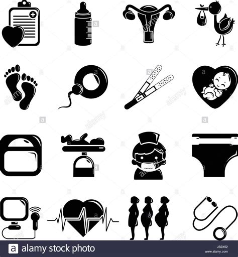 Pregnancy Icons Set Simple Style Stock Vector Image And Art Alamy