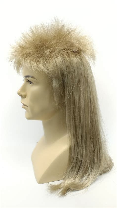 17 Inch Long Joe Dirt Style Mullet Wig Mens Ash Blonde Mullet Wig 60