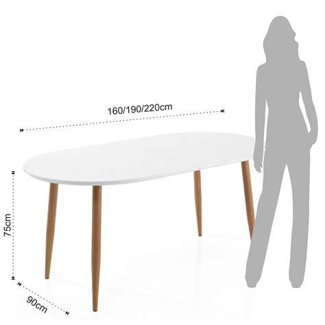 Uitschuifbare Tafel In Wit Mdf En Metaal Eiken Afwerking