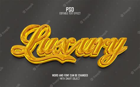 Premium Psd Golden Luxury 3d Editable Psd Text Effect Style