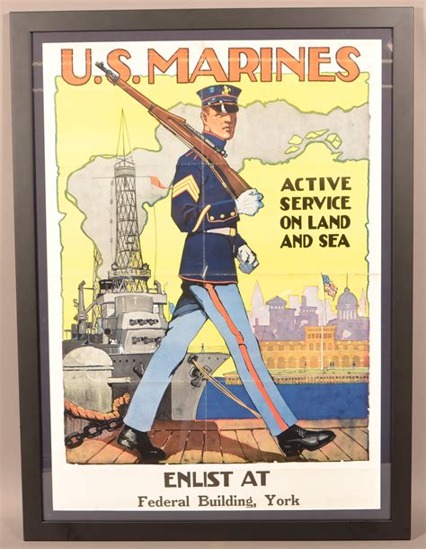 Sold Price Vintage Us Marines Enlistment Poster November 6 0118