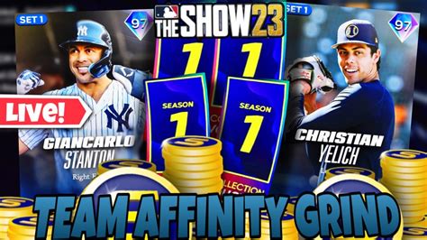 LIVE TEAM AFFINITY GRINDING UNLOCKING CHARISMA CARDS MLB The