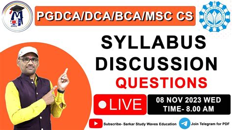 Pgdca Dca Bca Msc Cs Live Syllabus Discussion And Questions Paper